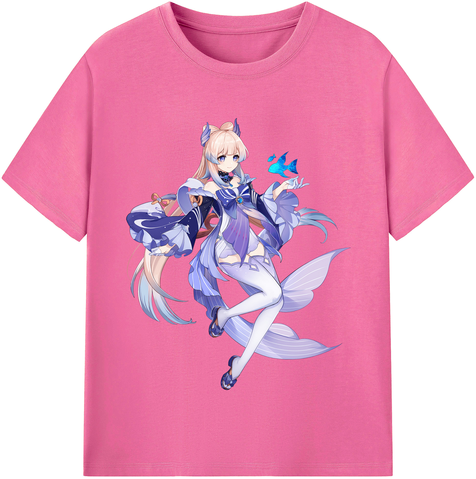 げんし神 珊瑚宮心海 サンゴノミヤ・ココミ genshin Sangonomiya Kokomi レディースカジュアルプリントTシャツ（綿100％）